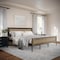 Martha Stewart Jax King Size Solid Wood Platform Bed w/Rattan Headboard and Footboard, Brown Gray MG-090022-K-WOAK-MS - alternate 1